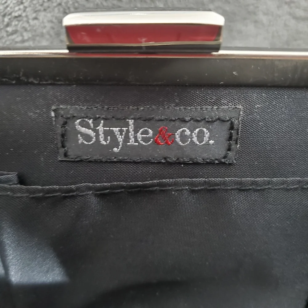 Style & Co Vegan Clutch Black - Picture 8 of 11